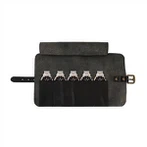 असली चमड़े की घड़ी और उपकरण रोल बैग