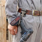 चमड़ा ड्रिल धारक बेल्ट उपकरण हुक होल्स्टर-ब्लैक