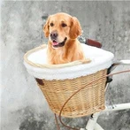 विकर पालतू बाइक की टोकरी